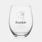 Gepersonaliseerde Dog Afbeelding Wijnglas Franse B Wijnglas Zonder Voet (Voorkant)