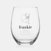 Gepersonaliseerde Dog Afbeelding Wijnglas Franse B Zonder Voet (Voorkant)