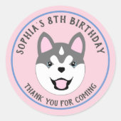 Gepersonaliseerde Dog Birthday Party Stickers (Voorkant)