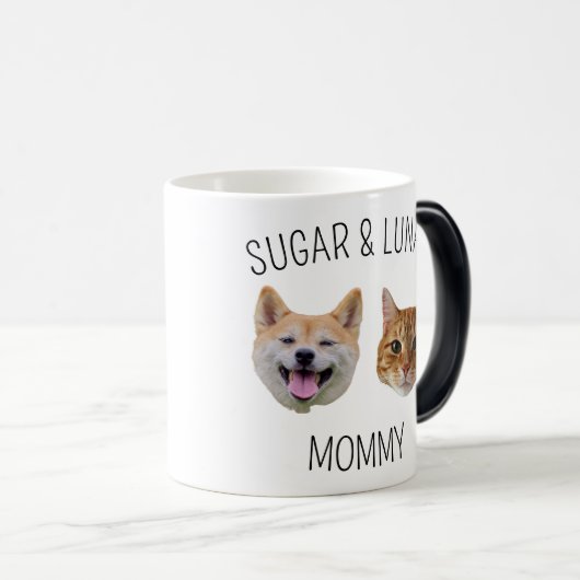 Gepersonaliseerde Dog Cat Face Mok, Mok cadeau voo (Voorkant rechts)