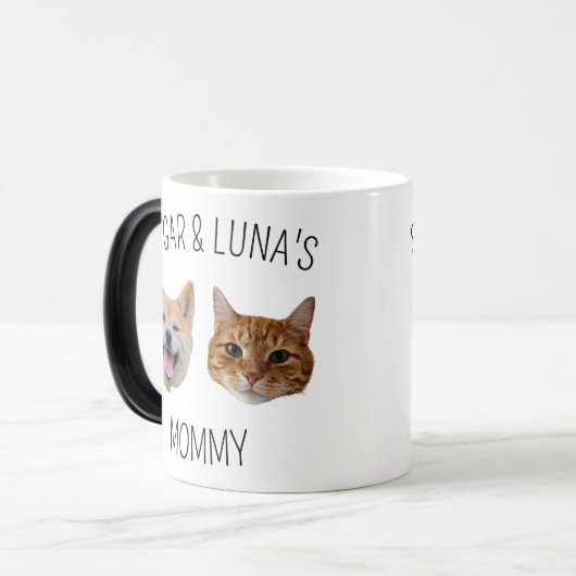 Gepersonaliseerde Dog Cat Face Mok, Mok cadeau voo (Voorkant links)