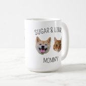 Gepersonaliseerde Dog Cat Face Mok, Mok cadeau voo (Voorkant rechts)