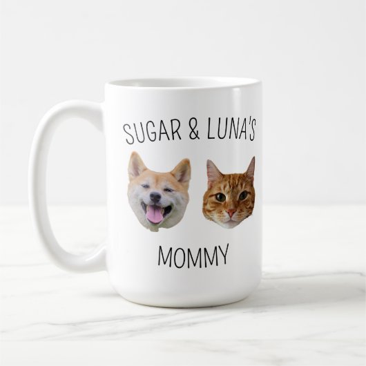 Gepersonaliseerde Dog Cat Face Mok, Mok cadeau voo (Links)