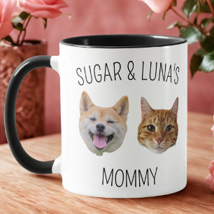 Gepersonaliseerde Dog Cat Face Mok, Mok cadeau voo
