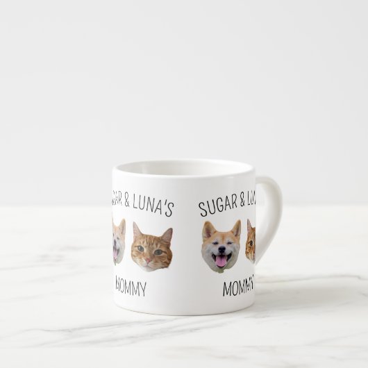 Gepersonaliseerde Dog Cat Face Mok, Mok cadeau voo (Voorkant rechts)