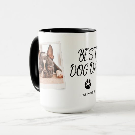 Gepersonaliseerde Dog Dad Franse Bulldog Vaderdag Mok (Voorkant links)