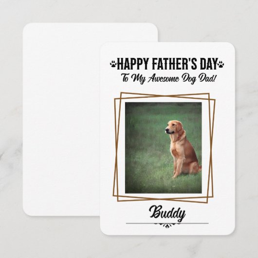 Gepersonaliseerde Dog Dad Vaderdag Kaart (Voorkant / Achterkant)