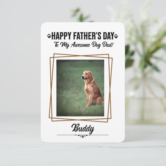 Gepersonaliseerde Dog Dad Vaderdag Kaart (Staand voorkant)