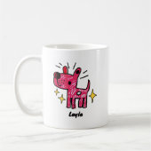 Gepersonaliseerde Dog Doodle Art Koffiemok (Links)