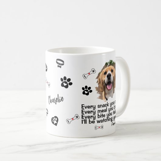 Gepersonaliseerde Dog Face Photo Mok - Grappige Mo (Voorkant rechts)