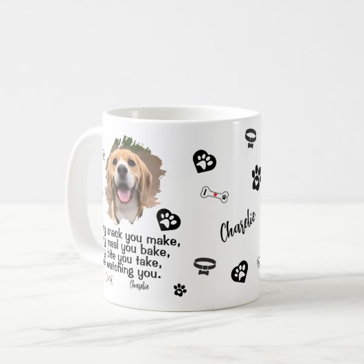 Gepersonaliseerde Dog Face Photo Mok - Grappige Mo (Voorkant links)