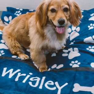 Gepersonaliseerde Dog Gift Paw Prints voor Dog Mom Fleece Deken