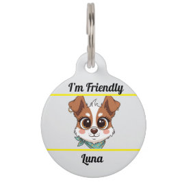 Gepersonaliseerde Dog ID Label – Schattigee Cartoo Huisdierpenning