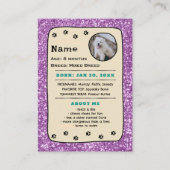 Gepersonaliseerde Dog Kaarten Pet Trading Kaart Sj Contactkaartje (Achterkant)