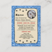 Gepersonaliseerde Dog Kaarten Pet Trading Kaart Sj Contactkaartje (Achterkant)