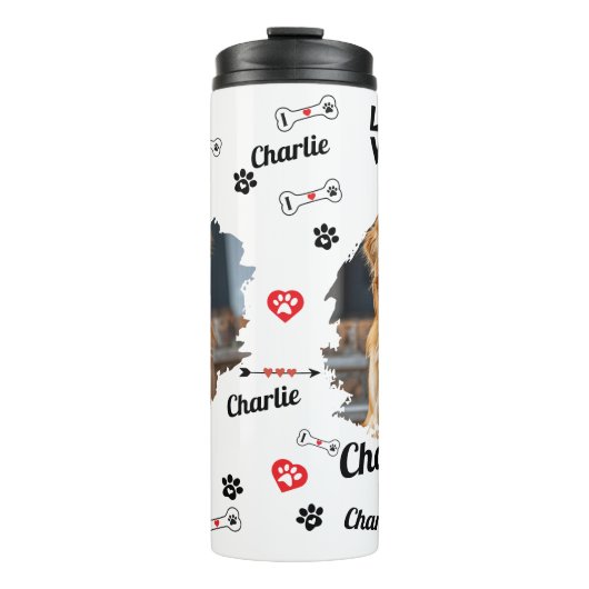 Gepersonaliseerde Dog Memorial Keepsakes | huisdie Thermosbeker (Voorkant)