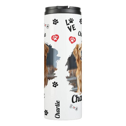 Gepersonaliseerde Dog Memorial Keepsakes | huisdie Thermosbeker (Achterkant)