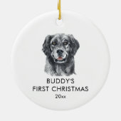 Gepersonaliseerde Dog Name Retriever Mijn eerste k Keramisch Ornament (Achterkant)