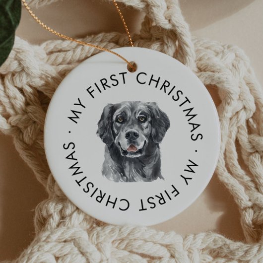 Gepersonaliseerde Dog Name Retriever Mijn eerste k Keramisch Ornament