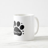 Gepersonaliseerde Dog Paw Print Aangepaste Huisdie Koffiemok (Voorkant rechts)