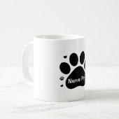 Gepersonaliseerde Dog Paw Print Aangepaste Huisdie Koffiemok (Voorkant links)