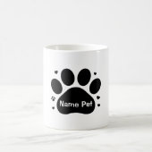Gepersonaliseerde Dog Paw Print Aangepaste Huisdie Koffiemok (Center)