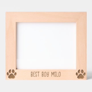 Gepersonaliseerde Dog Paw Print Silhouet gegraveer Gegraveerde Lijstjes