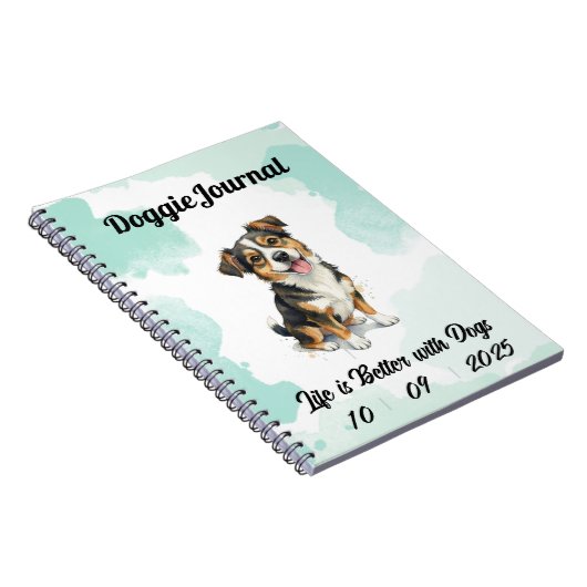 Gepersonaliseerde Doggie Journal – Aangepaste datu Notitieboek (Rechterzijde)