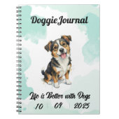 Gepersonaliseerde Doggie Journal – Aangepaste datu Notitieboek (Voorkant)