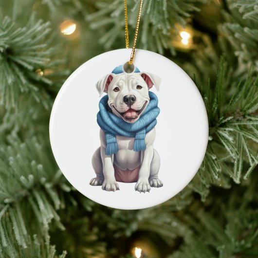 Gepersonaliseerde Dogo Argentino hond Keramisch Ornament (Boom)