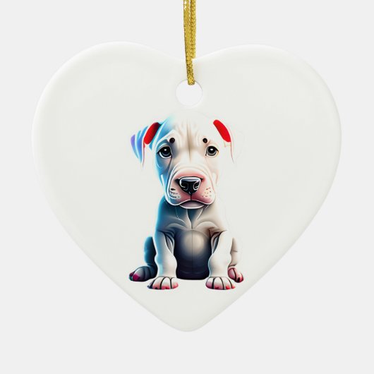Gepersonaliseerde Dogo Argentino Puppy Keramisch Ornament (Voorkant)