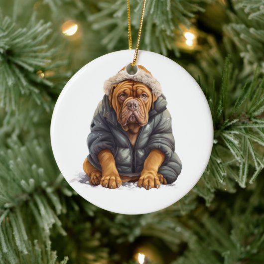 Gepersonaliseerde Dogue de Bordeaux hond Keramisch Ornament (Boom)