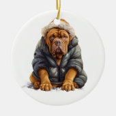 Gepersonaliseerde Dogue de Bordeaux hond Keramisch Ornament (Voorkant)