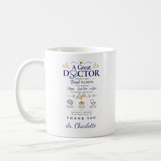 Gepersonaliseerde Dokter Bedankcadeaus Koffiemok (Links)