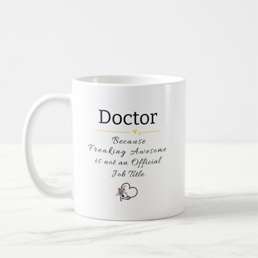 Gepersonaliseerde Dokter Functietitel Grappig Koffiemok (Links)
