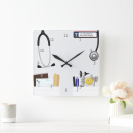 Gepersonaliseerde doktersjas Vierkante Klok