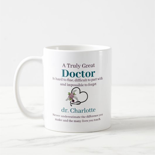 Gepersonaliseerde Dokterswaardering Koffiemok (Links)