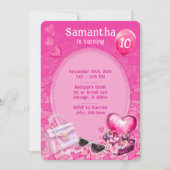 Gepersonaliseerde Doll Roze Verjaardag Sjabloon Kaart (Voorkant)