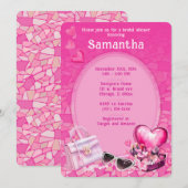 Gepersonaliseerde Doll Roze Vrijgezellenfeest Sjab Kaart (Voorkant / Achterkant)