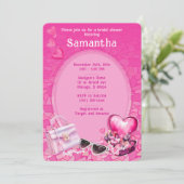 Gepersonaliseerde Doll Roze Vrijgezellenfeest Sjab Kaart (Staand voorkant)