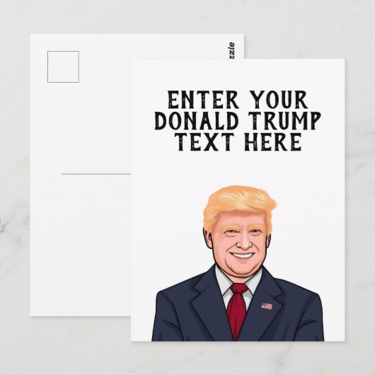 GEPERSONALISEERDE DONALD TRUMP BRIEFKAART (Voorkant / Achterkant)