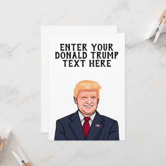 GEPERSONALISEERDE DONALD TRUMP KAART (Voorkant / Achterkant in situ)