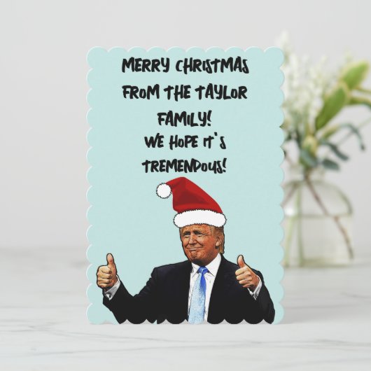 GEPERSONALISEERDE DONALD TRUMP KERST FLAT KAART (Staand voorkant)