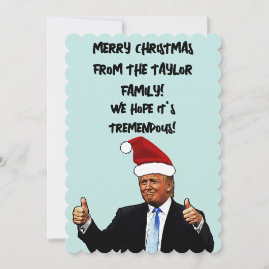 GEPERSONALISEERDE DONALD TRUMP KERST FLAT KAART (Voorkant)