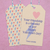 Gepersonaliseerde donderbliksemschicht en hart cadeaulabel