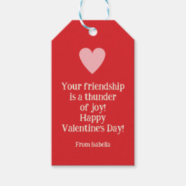 Gepersonaliseerde donderbliksemschicht en hart cadeaulabel