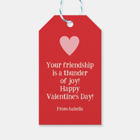 Gepersonaliseerde donderbliksemschicht en hart cadeaulabel (Voorkant)