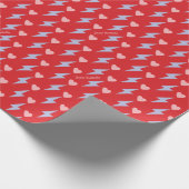 Gepersonaliseerde donderbliksemschicht en hart cadeaupapier (Hoek)