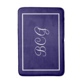 gepersonaliseerde donkerblauwe badmat (Voorkant Verticaal)