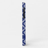 Gepersonaliseerde donkerblauwe en witte geometrisc Case-Mate iPhone case (Achterkant/links)